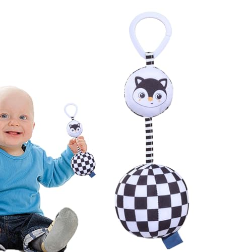 Janurium Stubenwagen-Bogenspielzeug, Kinderwagen-Bogenspielzeug - Frühkindliches Tracking-Ball-Spielzeug - Hör- und Sehtraining, Stubenwagen-Spielzeug, tierisches sensorisches Spielspielzeug von Janurium