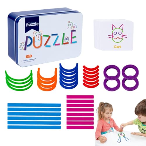 Kreatives Puzzle mit Stöcken und Ringen, kreatives passendes Puzzle-Spielzeug - Kreatives Puzzle mit Stöcken und Ringen aus Holz,Kreatives Stäbchen- und Ring-Puzzle-Stielspielzeug für Kinder ab 3 Jahr von Janurium