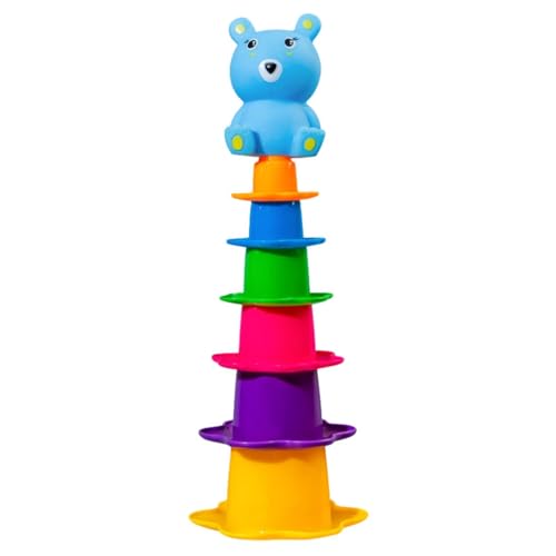 Regenbogenstapelbecher, Babybadspielzeug - Kleinkindnistbecher für Bath,Bildungsbaby stapeln Wasserspielzeug für Kinder im Alter von 0 bis 2 Jahren von Janurium