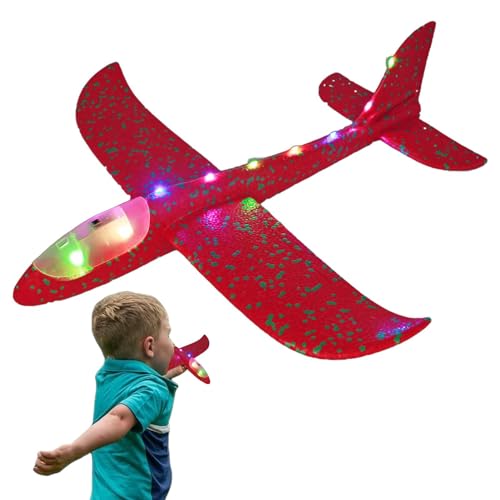 Schaumstoffflugzeuge – leichte Schaumstoffflugzeuge für Kinder, leuchtende Schaumstoffflugzeuge mit Handstart | Leicht zu fliegendes Flugzeugspielzeug, 48 cm großes Segelflugzeug, Flugzeugmodell, Outd von Janurium