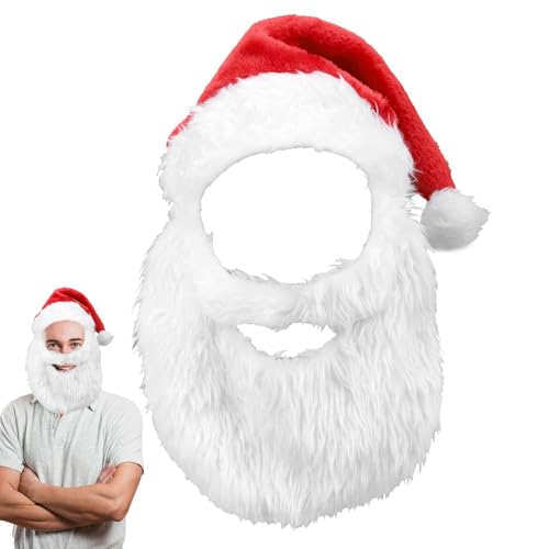 Weihnachtsmann-Bart – Cosplay Weihnachtsmann-Bartmütze, Weihnachtsmann-Mütze Und Bart – Foto-Weihnachtsmann-Bart, Weihnachtsmann-Mütze Und Bart, Weihnachtsmann-Kostüm, Weihnachtsmann-Kostüm, Atmungsak von Janurium