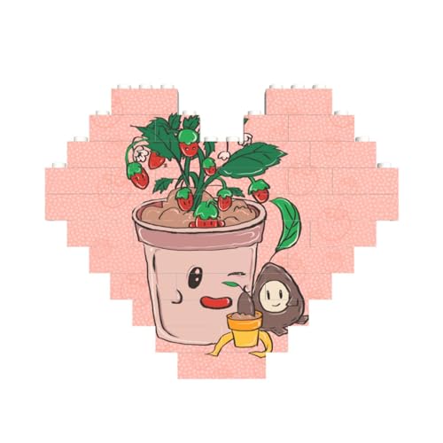 Sonnenblumenkerne und Erdbeeren Druck Baustein Block Puzzle Herzform â für Valentinstag, Geburtstag, Hochzeit Sonnenblumenkerne und Erdbeeren Druck Baustein Block Puzzle Herzform â für Valentinstag, Geburtstag, Hochzeit von JaoXer