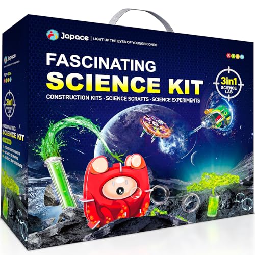 Japace Experimente & DIY Motorisierte Baukästen für Kinder, Wissenschaft Experimentierkasten STEM Spielzeug für Jungen Mädchen, Physik Chemiebaukasten, Weihnachten Geburtstag Geschenk von Japace