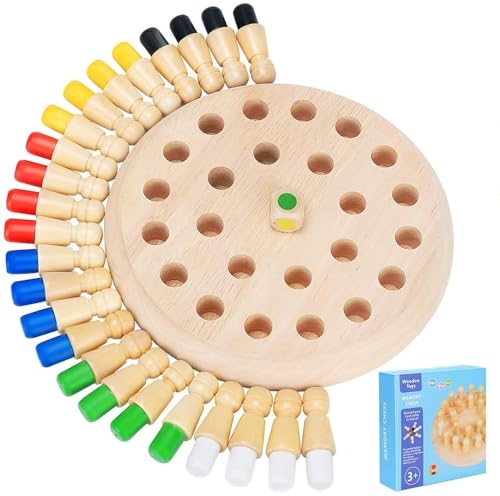 Memory Schach Holz Kinder, Memory Match Stick Schach Gedächtnis Schach Lernspielzeug, Gedächtnis-Schachspiel,Family Brettspiele Hölzerne,Gedächtnisspiele Kinder, Lernspielzeug Schachbrett Holz von Japace