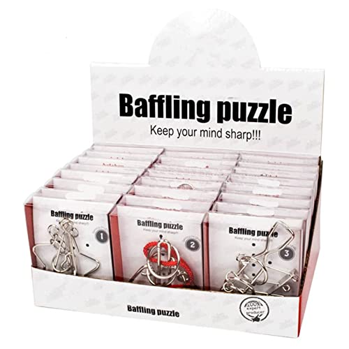 JasCherry 24 Stück Metall Puzzle Entwirrung Puzzles Geduldspiele Set - Knobelspiele Logisches Rätsel Denkspiel Spielzeug - Ideal Denksportaufgaben Spielzeug und Geschenk für Erwachsene und Kinder #003 von JasCherry