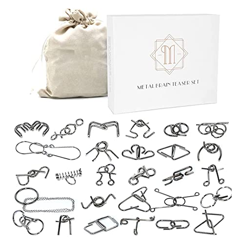 JasCherry 28 Stück Metall Puzzle Entwirrung Puzzles Geduldspiele Set - Knobelspiele Logisches Rätsel Denkspiel Spielzeug - Ideal Denksportaufgaben Spielzeug und Geschenk für Erwachsene und Kinder #05 JasCherry 28 Stück Metall Puzzle Entwirrung Puzzles Geduldspiele Set - Knobelspiele Logisches Rätsel Denkspiel Spielzeug - Ideal Denksportaufgaben Spielzeug und Geschenk für Erwachsene und Kinder #05 von JasCherry