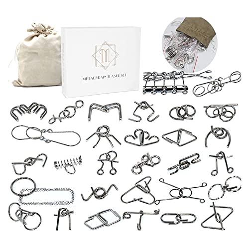 JasCherry 30 Stück Metall Puzzle Entwirrung Puzzles Geduldspiele Set - Knobelspiele Logisches Rätsel Denkspiel Spielzeug - Ideal Denksportaufgaben Spielzeug und Geschenk für Erwachsene und Kinder #1 JasCherry 30 Stück Metall Puzzle Entwirrung Puzzles Geduldspiele Set - Knobelspiele Logisches Rätsel Denkspiel Spielzeug - Ideal Denksportaufgaben Spielzeug und Geschenk für Erwachsene und Kinder #1 von JasCherry