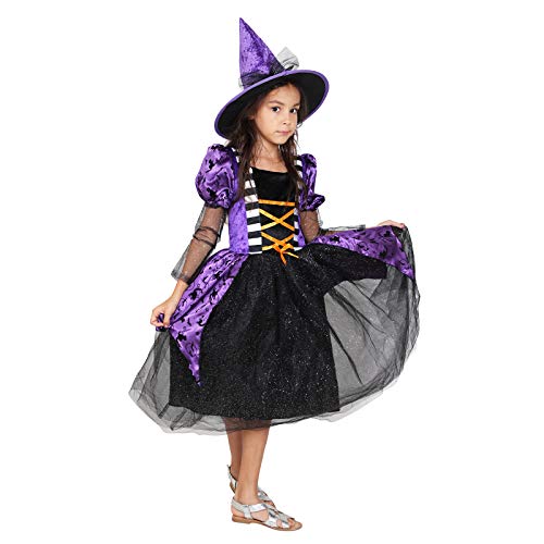 Hexenkostüm für Mädchen, Halloween, Märchen, Deluxe-Set, Queen-L von Jason Party