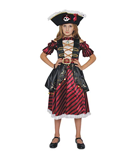 Jason Party Deluxe Piratenkostüm für Mädchen, Halloween, Freibeuter, Prinzessinnenkleid, Häuptling, L von Jason Party