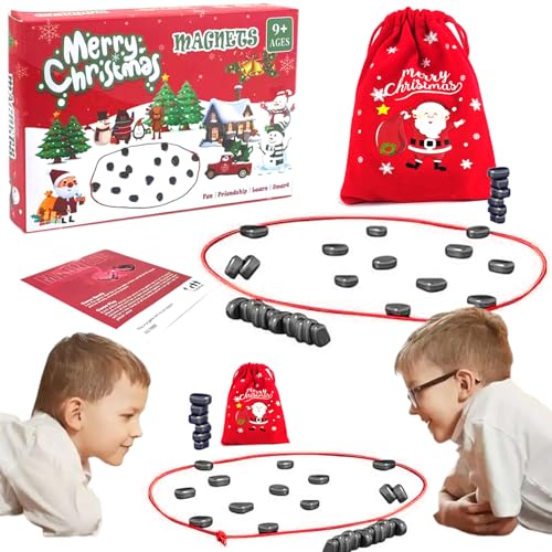 Jastown Magnetic Chess Game Tragbares Schachbrett für Familientreffen Magnetisches Stein-Brettspiel Kampfschach Partyzubehör Tisch-Magnetspiel Reisen Schach Magnetisch für Kinder Und Erwachsene von Jastown