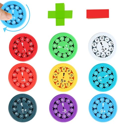 Jastown Mathe Fidget Spinners, Math fakten Fidget Spinner, Lustige Mathe Lern Fidget Toys Für Kinder,Montessori Number Fidget Spinner, Mathe Zahlen Fidget Spielzeug (Addition und Subtraktion) von Jastown