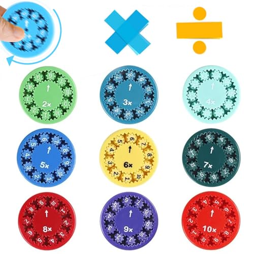 Jastown Mathe Fidget Spinners, Math fakten Fidget Spinner, Lustige Mathe Lern Fidget Toys Für Kinder,Montessori Number Fidget Spinner, Mathe Zahlen Fidget Spielzeug (Multiplikation und Division) von Jastown