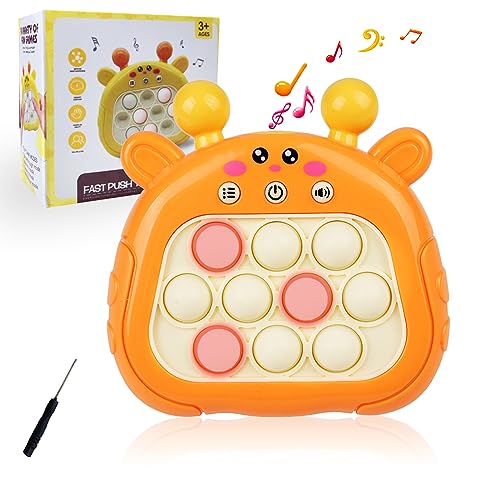 Schnelle Push Blasen Spielkonsole|Quick Push ,Push Spiel,Button Puzzle Pop Light up Spiel,pop it Puzzle Game Machine,Hand Eye Koordinierungsspiel (orange) von Jastown