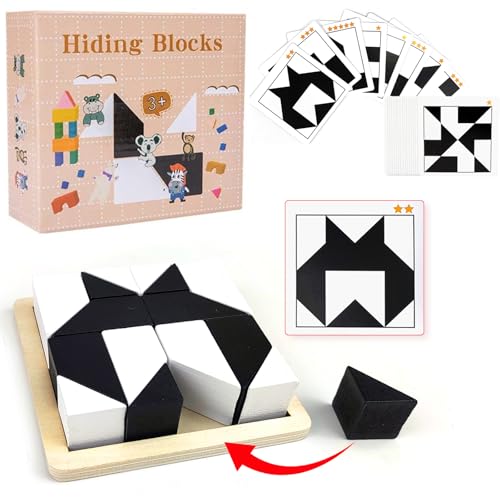 Montessori Geometrische Form Puzzles Bauklötze hölzerne 3D-Puzzle Kinder pädagogische logisches Denken Training Spiel Geschenke (B) von Jastown