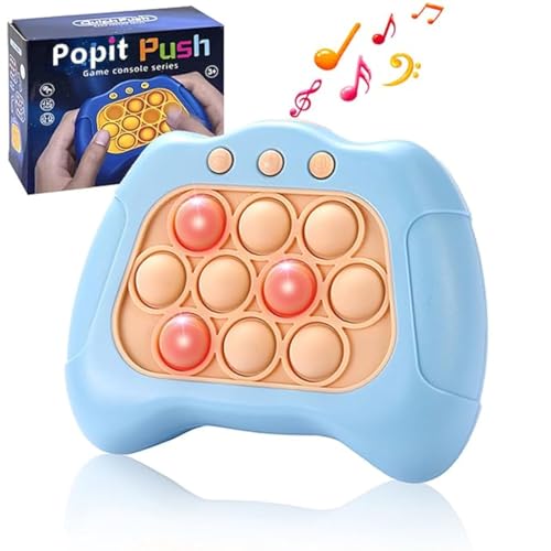 Schnelle Push Blasen Spielkonsole|Button Puzzle Pop Light up Spiel|Dekompression Breakthrough Puzzle Game Machine|Sensorische Zappelspielzeug für Autismus,Hand Eye Koordinierungsspiel (hellblau) von Jastown