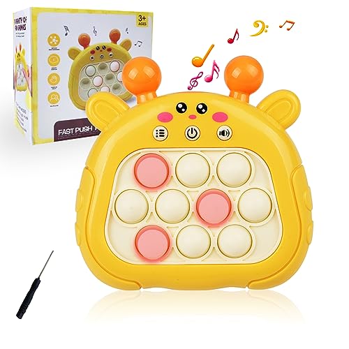 Schnelle Push Blasen Spielkonsole|Quick Push ,Push Spiel,Button Puzzle Pop Light up Spiel,pop it Puzzle Game Machine,Hand Eye Koordinierungsspiel (Gelb) von Jastown