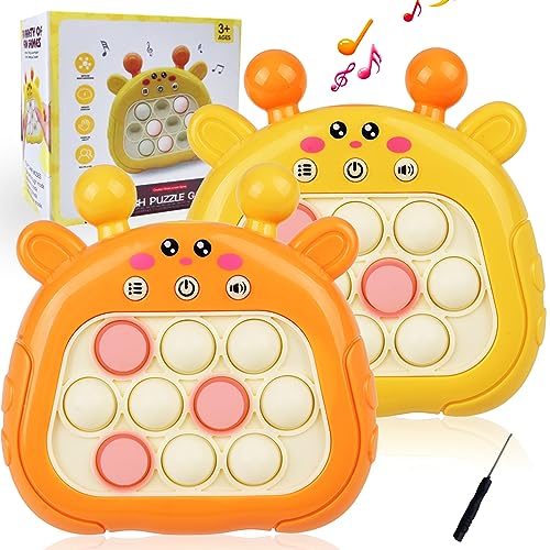 Schnelle Push Blasen Spielkonsole|Quick Push ,Push Spiel,Button Puzzle Pop Light up Spiel,pop it Puzzle Game Machine,Hand Eye Koordinierungsspiel (orange und gelb) von Jastown