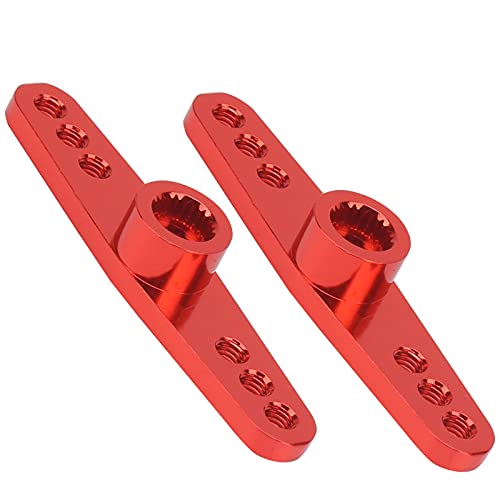 Jauarta 2 Stück 25T Aluminiumlegierung CNC RC Lenkservoarm Universal Passend für 1:10 RC Auto (Rot) von Jauarta