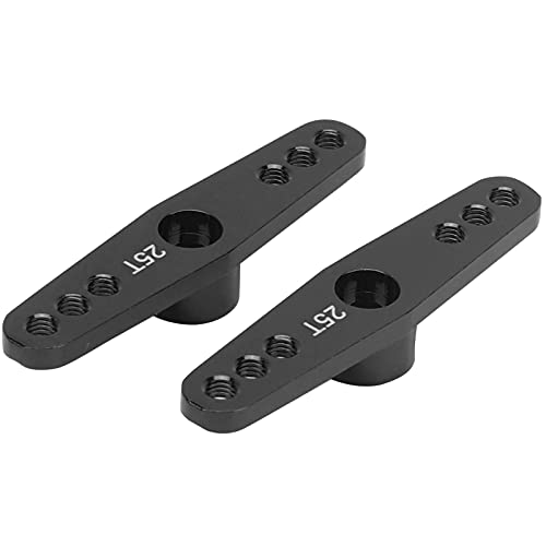 Jauarta 2 Stück 25T Aluminiumlegierung CNC RC Lenkservoarm Universal Passend für 1:10 RC Auto (Schwarz) von Jauarta