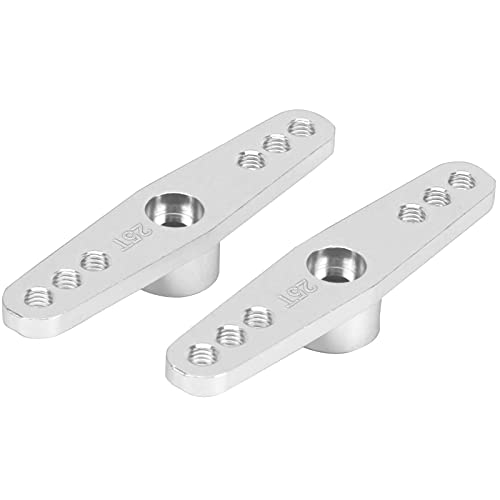 Jauarta 2 Stück 25T Aluminiumlegierung CNC RC Lenkservoarm Universal Passend für 1:10 RC Auto (Silber) von Jauarta