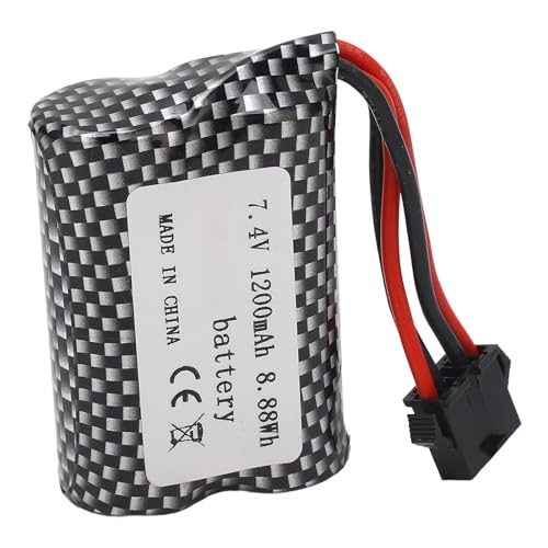 Jauarta RC-Lithiumbatterie, 7,4 V, 1200 MAh, 8,88 Wh mit SM-5P-Stecker, Lange Lebensdauer, Leicht, RC-Cars, Crawler von Jauarta