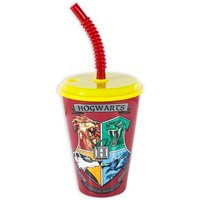 Harry Potter Trinkbecher mit Deckel und Trinkhalm, 430ml von Javoli