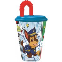 Paw Patrol Trinkbecher mit Deckel und Trinkhalm, 430ml von Javoli