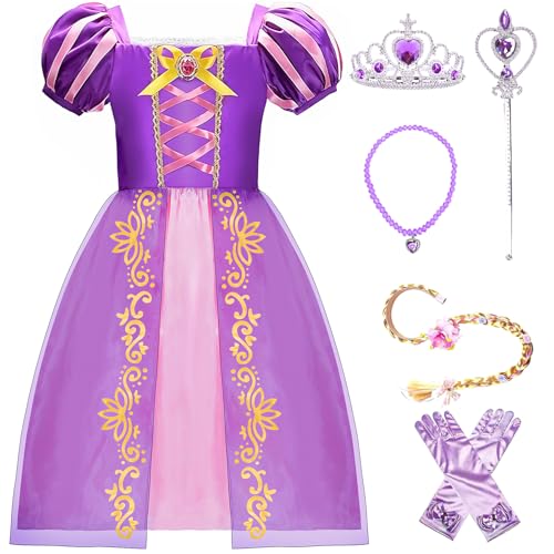 JayBella Rapunzel Kostüm für Mädchen 3-12 - Rapunzel Kleid mit Zubehör - Prinzessin Dress Up Kleidung für Urlaub Partys von JayBella