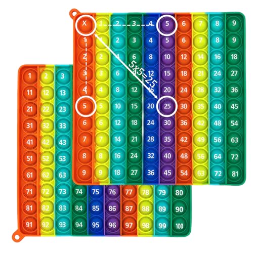 2 Stück pop it spielzeug, fidget toys, 1x1 lernen spiel, pop it, 100 Zahlen Push Bubble Pop Spielzeug Stressabbau Sensory Toy Rainbow Multiplikationsbrett Lernspielzeug für Kinder Aufklärung Digitaler 2 Stück pop it spielzeug, fidget toys, 1x1 lernen spiel, pop it, 100 Zahlen Push Bubble Pop Spielzeug Stressabbau Sensory Toy Rainbow Multiplikationsbrett Lernspielzeug für Kinder Aufklärung Digitaler von JazRvr