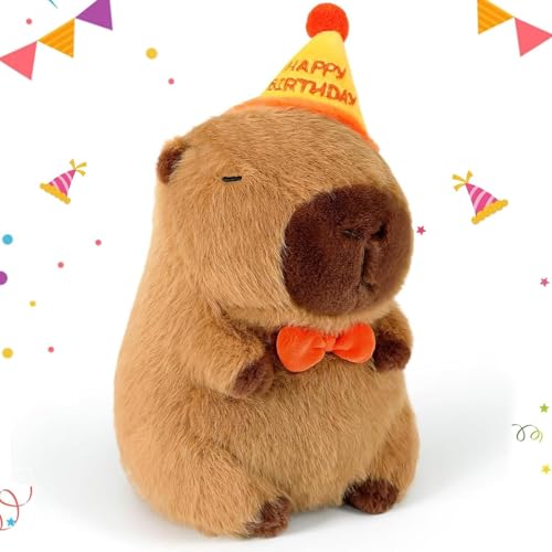 JazRvr Capybara Kuscheltier, 25cm Capybara Plüschtier Mit Geburtstagshut, Weiches Und Hautfreundliches Stofftier, Heim Party Dekor Kinder Frauen Männer JazRvr Capybara Kuscheltier, 25cm Capybara Plüschtier Mit Geburtstagshut, Weiches Und Hautfreundliches Stofftier, Heim Party Dekor Kinder Frauen Männer von JazRvr