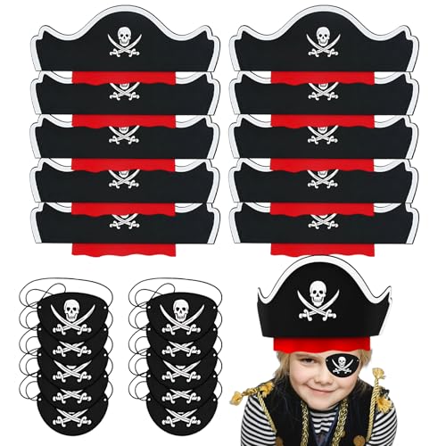 JazRvr 20 Stück Piraten Kindergeburtstag Set, Piratenhut Kinder und Augenklappe Pirat, Piraten Deko Kindergeburtstag für Rollenspiele, Halloween und Mottopartys JazRvr 20 Stück Piraten Kindergeburtstag Set, Piratenhut Kinder und Augenklappe Pirat, Piraten Deko Kindergeburtstag für Rollenspiele, Halloween und Mottopartys von JazRvr