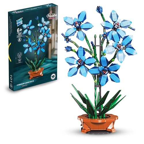 Jazlyvex Orchidee Blumen Pflanzen Bausatz 1097 Teil, Blumen Bonsai Bausteine Set für Home und Zimmer Deko,Geschenke für Frauen Erwachsene von Jazlyvex