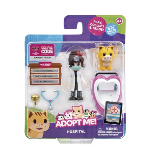 Adopt Me! Dr. Heart & Ginger Cat Freunde Pack, Serie 1 – Top Online Spiel – Lustiges Spielzeug für Kinder inklusive der beliebten Adopt Me Pets, Alter 6+ von Jazwares