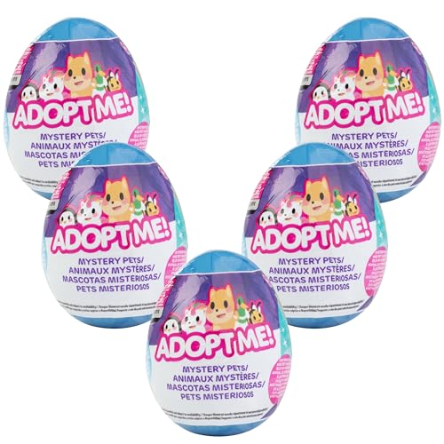 Adopt Me! Mystery Pets Blind Box Egg 5 Pack - Series 3 - Exclusive Virtual Item Code - Collectible Mini Animal Toy Figure, Styles May Vary - Gift for Kids, Girls & Boys Ages 6+ von Jazwares