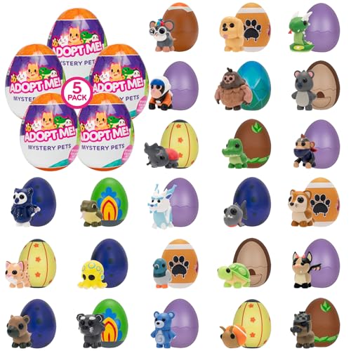 Adopt Me! Mystery Pets Blind Box Egg 5-Pack - Series 4 - Exclusive Virtual Item Game Code - Collectible Mini Animal Toy Figure, Styles May Vary - Easter Gift for Kids, Girls & Boys - 6+ von Jazwares