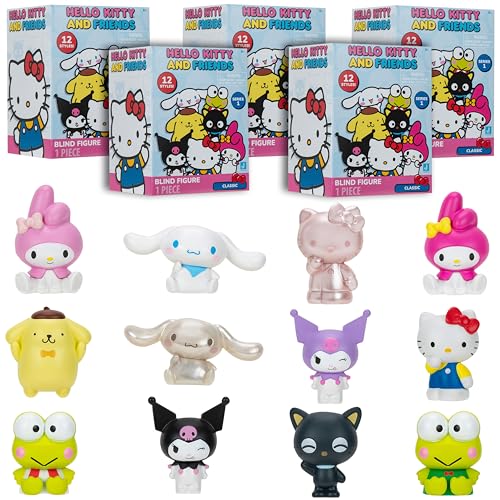 Hello Kitty and Friends Mystery Blind Bag, 5er-Pack – Serie 1 – Sammelfigur Sanrio Mini 5,1 cm Figur Mystery Toy – Stile können variieren – Weihnachtsstrumpffüller, Geschenk für Kinder, Mädchen und von Jazwares