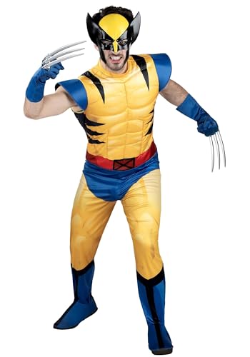Jazwares Marvel Wolverine Erwachsenenkostüm Marvel Wolverine – gepolsterter Overall, abnehmbare Krallen und Kunststoffmaske, Halloween-Outfit – offizielles Lizenzprodukt, Größe L Jazwares Marvel Wolverine Erwachsenenkostüm Marvel Wolverine – gepolsterter Overall, abnehmbare Krallen und Kunststoffmaske, Halloween-Outfit – offizielles Lizenzprodukt, Größe L von Jazwares