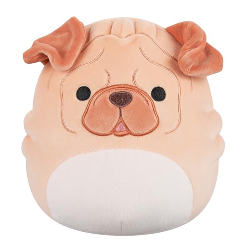 Jazwares Squishmallows SQCR07633 - Morton der braune Shar Pei 19 cm, offizielles Plüsch, superweiches Kuscheltier von Jazwares