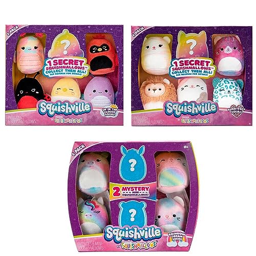 Jazwares Squishville Packung mit 6 Mini-Plüschtieren, Squishmallows von Jazwares