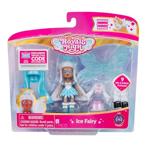 Royale High 7,6 cm Ice Fairy Fashion Doll - 1 Figur mit 9 Modeaccessoires - Virtueller Artikelcode enthalten - Serie 1 - ab 5 Jahren von Jazwares