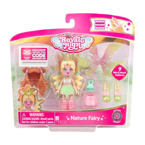 Royale High 7,6 cm Nature Fairy Fashion Doll - 1 Figur mit 9 Modeaccessoires - Virtueller Artikelcode enthalten - Serie 1 - ab 5 Jahren von Jazwares