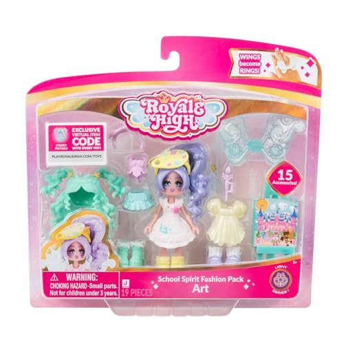 Royale High School Spirit Fashion Pack: Kunst - Lichtserie 1-1 Figur (7,5 cm) mit 15 Accessoires - die Flügel Werden zu einem Ring - inklusive Code für EIN virtuelles Item - ab 5 Jahren von Jazwares