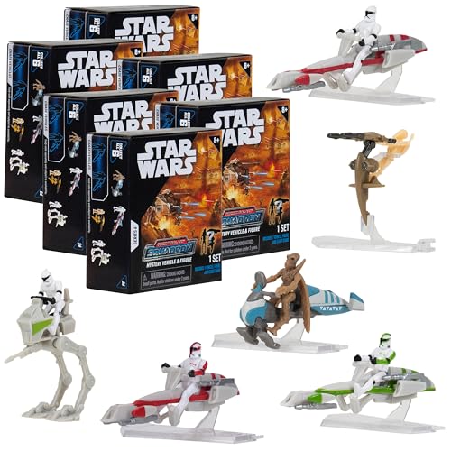 Star Wars Micro Galaxy Squadron Scout Class Blind Box, 6er-Pack – Serie 6 – Erhalten Sie 6 von 8 sortierten Sammlerfahrzeugen 6,3 cm und 2,5 cm Figur – Weihnachtsstrumpffüller, Geschenk für Kinder, Star Wars Micro Galaxy Squadron Scout Class Blind Box, 6er-Pack – Serie 6 – Erhalten Sie 6 von 8 sortierten Sammlerfahrzeugen 6,3 cm und 2,5 cm Figur – Weihnachtsstrumpffüller, Geschenk für Kinder, von Jazwares