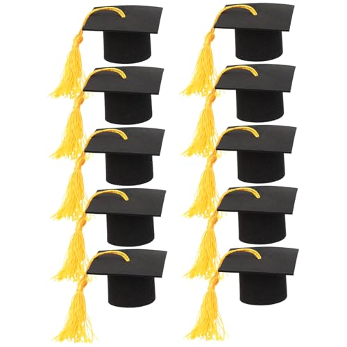 10pcs Abschlusskappe Cupcake Toppers Mini Grad Cap mit gelben Quasten 2.1x2.1x1.3 Zoll Abschlusshut Hut TOPPER 10pcs Abschlusskappe Cupcake Toppers Mini Grad Cap mit gelben Quasten 2.1x2.1x1.3 Zoll Abschlusshut Hut TOPPER von Jcasbdn