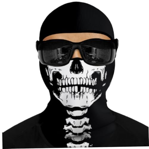 Schädelmaske, Sonnenschutz Vollkopf -Geistermaske, hoch elastische Spandex -Skelettmaske, gruselige Ghostface -Maske für Motorradfahrrad -Skateboard -Wanderschnee -Schneemobil -Snowboardstil 2 von Jcasbdn