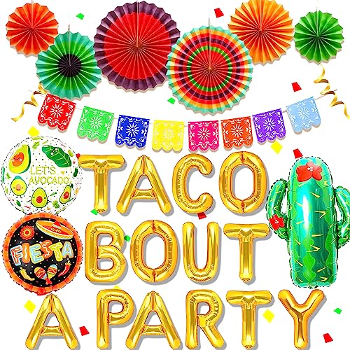 JeVenis 10 PCS Taco Bout A Party Banner Fiesta Banner Mexikanische Party Dekorationen Cinco De Mayo Geburtstag Party Banner Fiesta Babyshower Zubehör von JeVenis