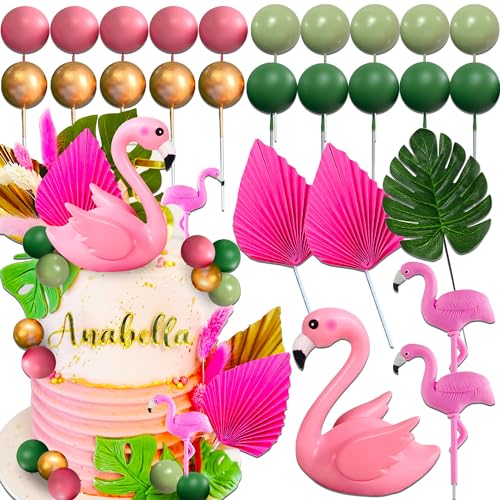 JeVenis 26 Stück Tropische tropische Kuchendekorationen Flamingo Kuchendekoration luau Kuchendekoration Hawaiianischer Strand Kuchendekoration Kuchendekoration von JeVenis