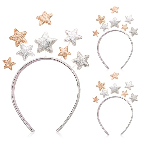 JeVenis 3 PCS Haarreif Weihnachten Stars Haarreif Stern Kostüm Haarreif Sterne Christmas Headband für Frauen Mädchen von JeVenis