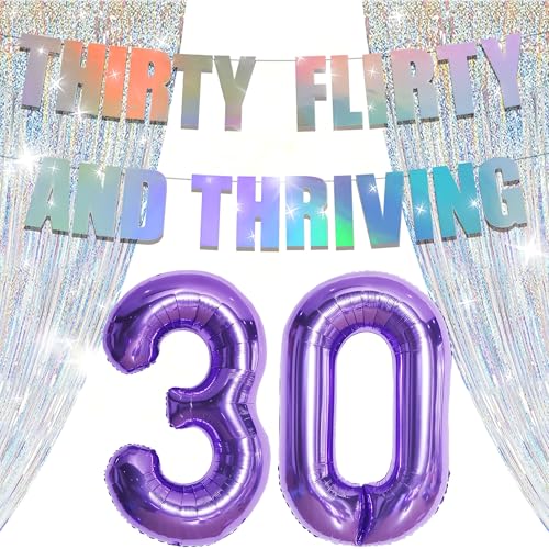 JeVenis 30 Flirty and Thriving Birthday Decoration 30th Balloon Garland Flirty Thirty Birthday Decors Dirty Thirty 30th Birthday Supplies von JeVenis