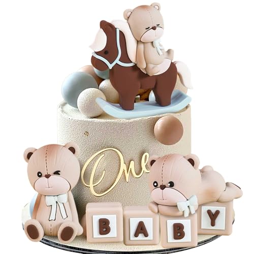 JeVenis Beige Dusche Kuchen Dekoration Teddybär Kuchen Topper Geschlecht Enthüllen Kuchen Dekoration Bär Dusche Party Supplies Teddybär Dekoration von JeVenis